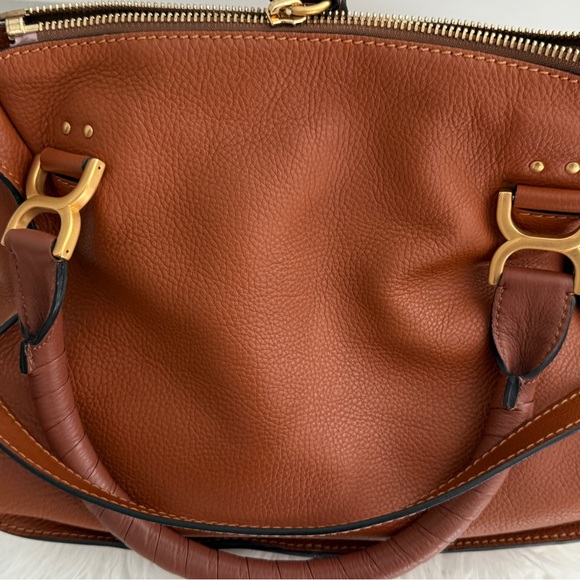 Chloe Tan Leather Satchel with Gold Accents Caramel Medium. Like New - Picture 9 of 14